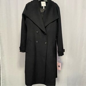 Avec Les Filles Black Cotton Blend Coat — S